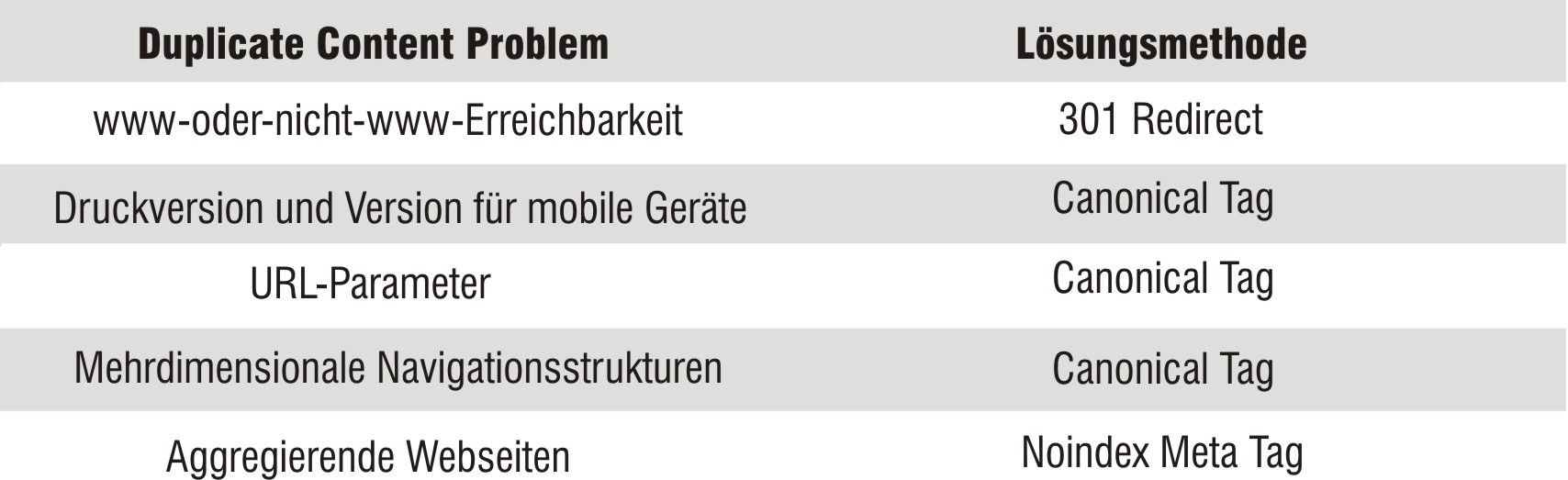 Duplicate Content - Problem gebannt